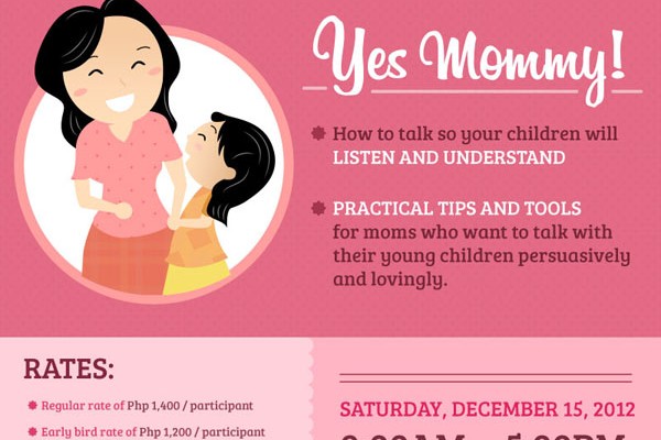 WORKSHOP ALERT: Yes Mommy: How to Talk so your Child will Listen and Understand