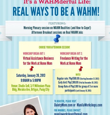 WORKSHOP ALERT: It’s a WAHMderful Life: Real Ways To Be a WAHM!
